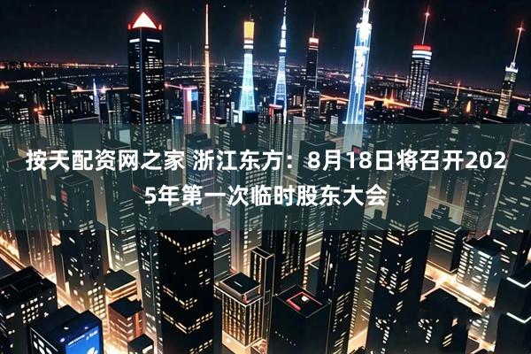 按天配资网之家 浙江东方：8月18日将召开2025年第一次临时股东大会