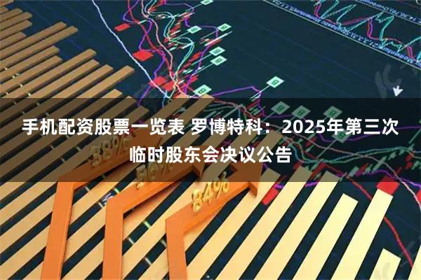 手机配资股票一览表 罗博特科：2025年第三次临时股东会决议公告