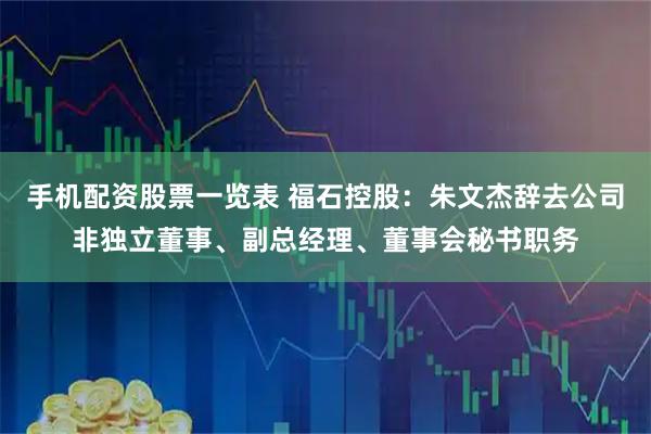 手机配资股票一览表 福石控股：朱文杰辞去公司非独立董事、副总经理、董事会秘书职务